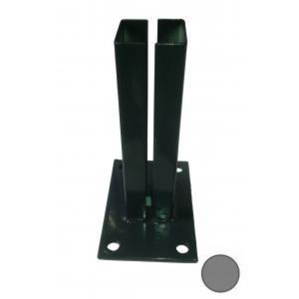 CENTRALE BRICO Platine GRISE pour poteaux carrés de portillon barreaudé