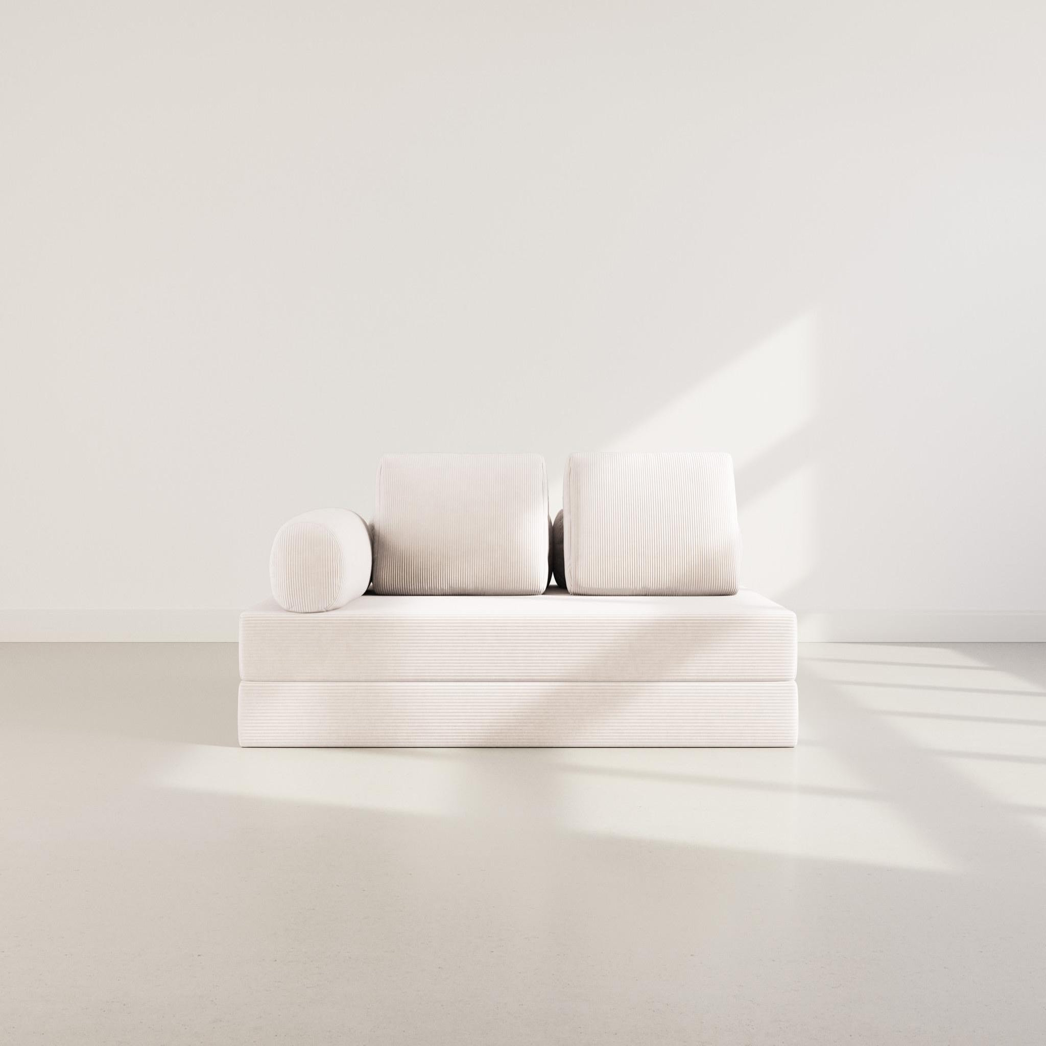 Voir la diapositive 2 : LISA DESIGN Lonny - canapé 3 places convertible en velours côtelé