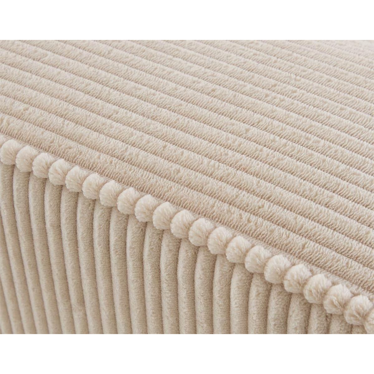 BEST MOBILIER Topaze - canapé droit 4 places avec double méridienne - assise profonde - en velours côtelé