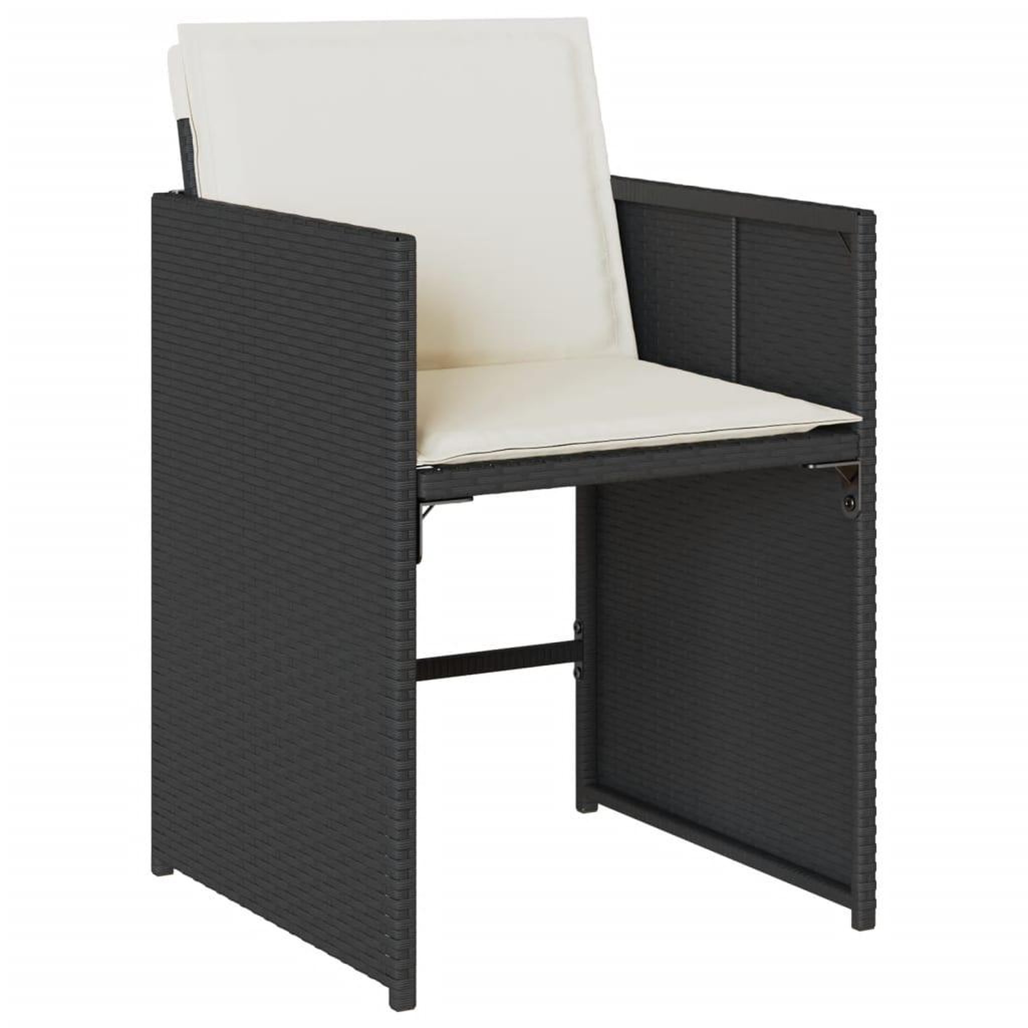Voir la diapositive 3 : VIDAXL Ensemble a manger de jardin 15 pcs coussins noir resine tressee