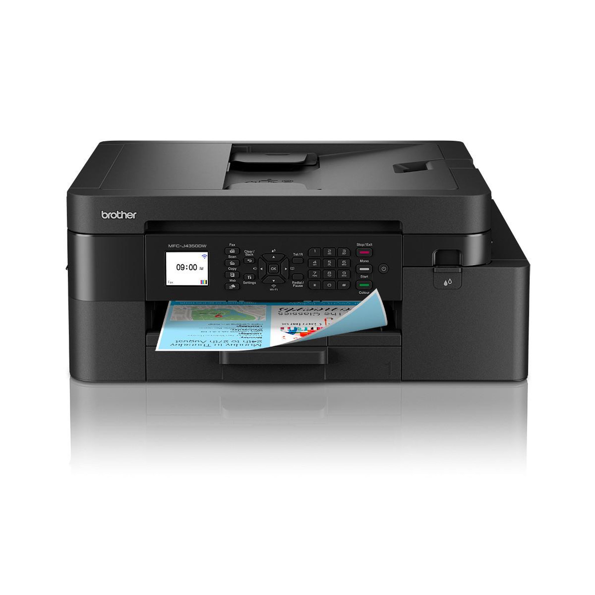 Voir la diapositive 2 : Brother Brother mfc-j4350dw imprimante jet d'encre multifonction 4-en-1 sans fil. Eligible au forfait ecopro.