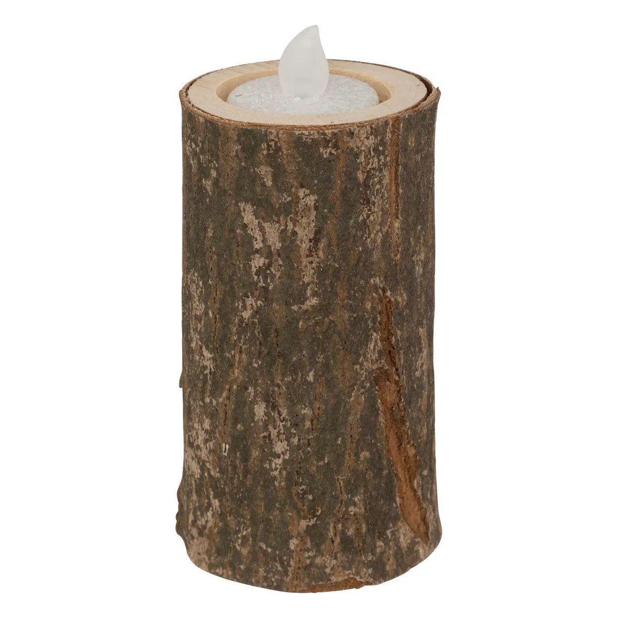 Voir la diapositive 4 : ATMOSPHERA Lot de 3 photophores  marron glacé  11cm naturel
