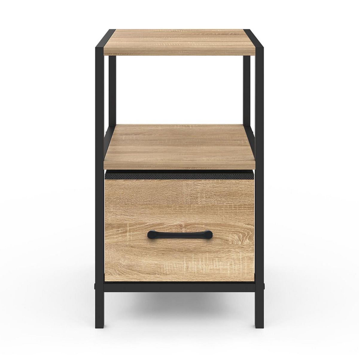 ID MARKET Lot de 2 tables de chevet UTAH 1 tiroir et 1 niche