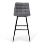 Voir la diapositive 3 : ID MARKET Lot de 4 tabourets de bar MADY en velours gris clair