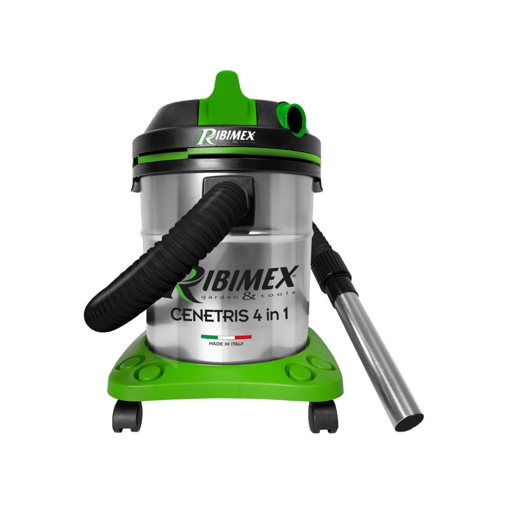 Voir la diapositive 2 : Ribimex Aspirateur cuve eau et poussière 20l 1200w vert et inox - prcen010it