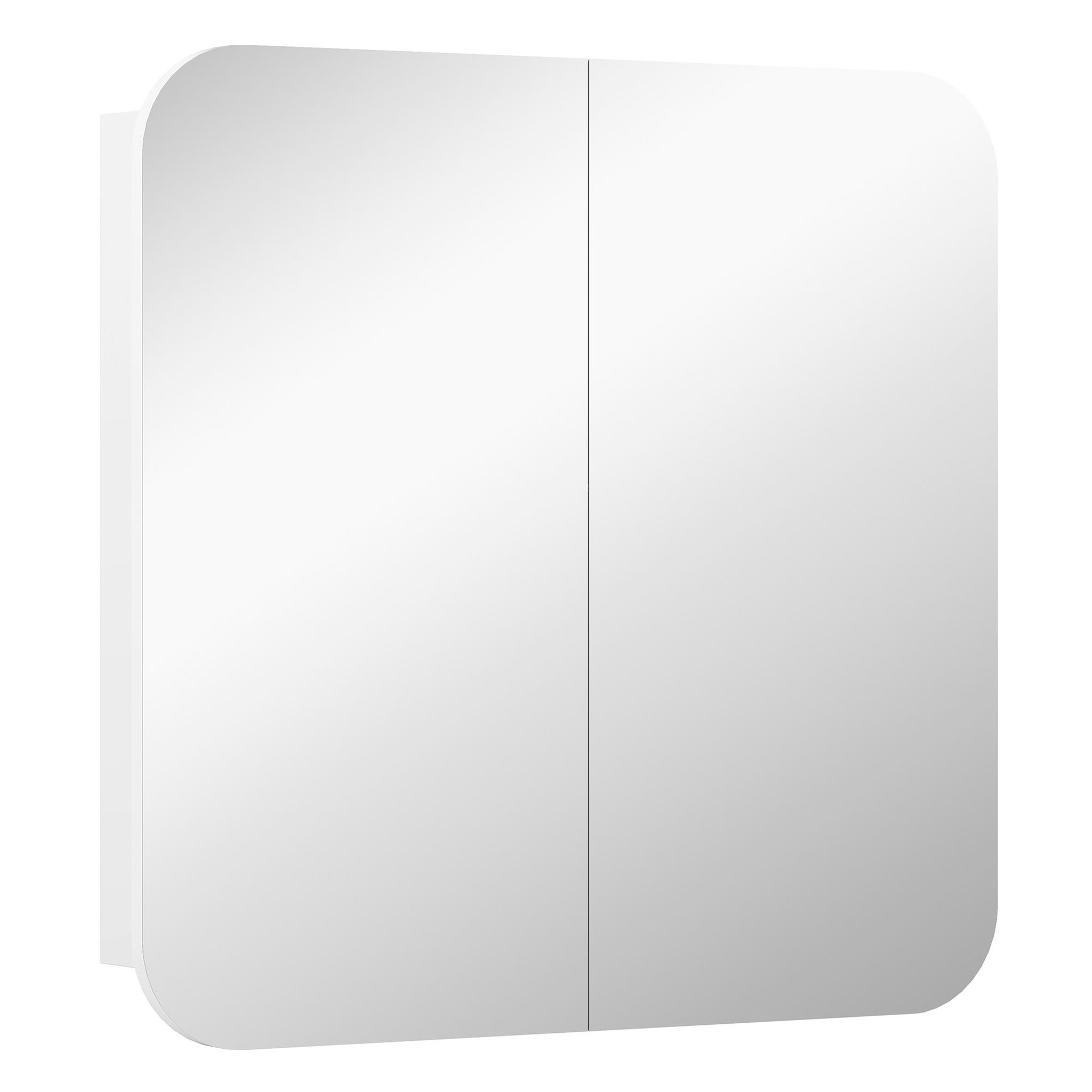 HOMCOM Armoire miroir murale salle de bain design arqué 2 portes dim. 68 x 13 x 66 cm blanc