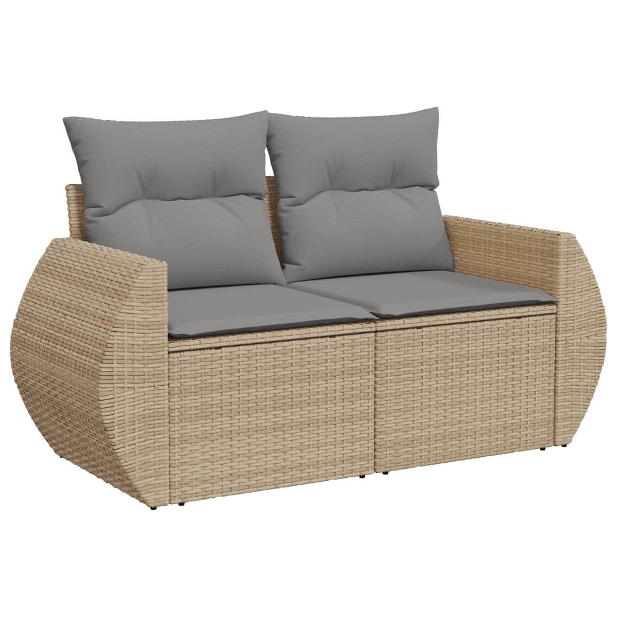 Voir la diapositive 3 : VIDAXL Salon de jardin avec coussins 9 pcs beige resine tressee