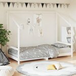 VIDAXL Cadre de lit pour enfants blanc 90x200 cm bois de pin massif
