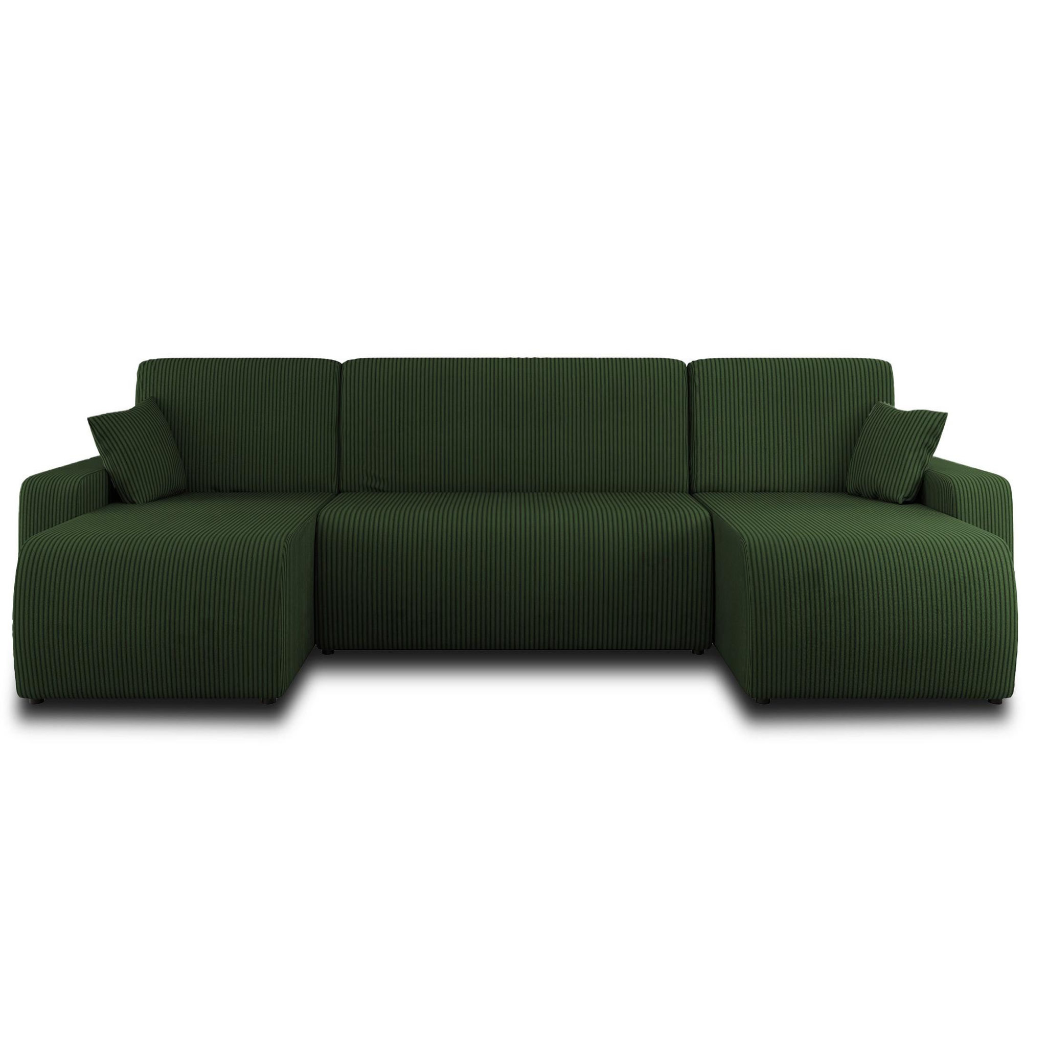 Voir la diapositive 6 : BEST MOBILIER Artemisa - canapé panoramique en u - 7 places - convertible avec coffre - en velours côtelé