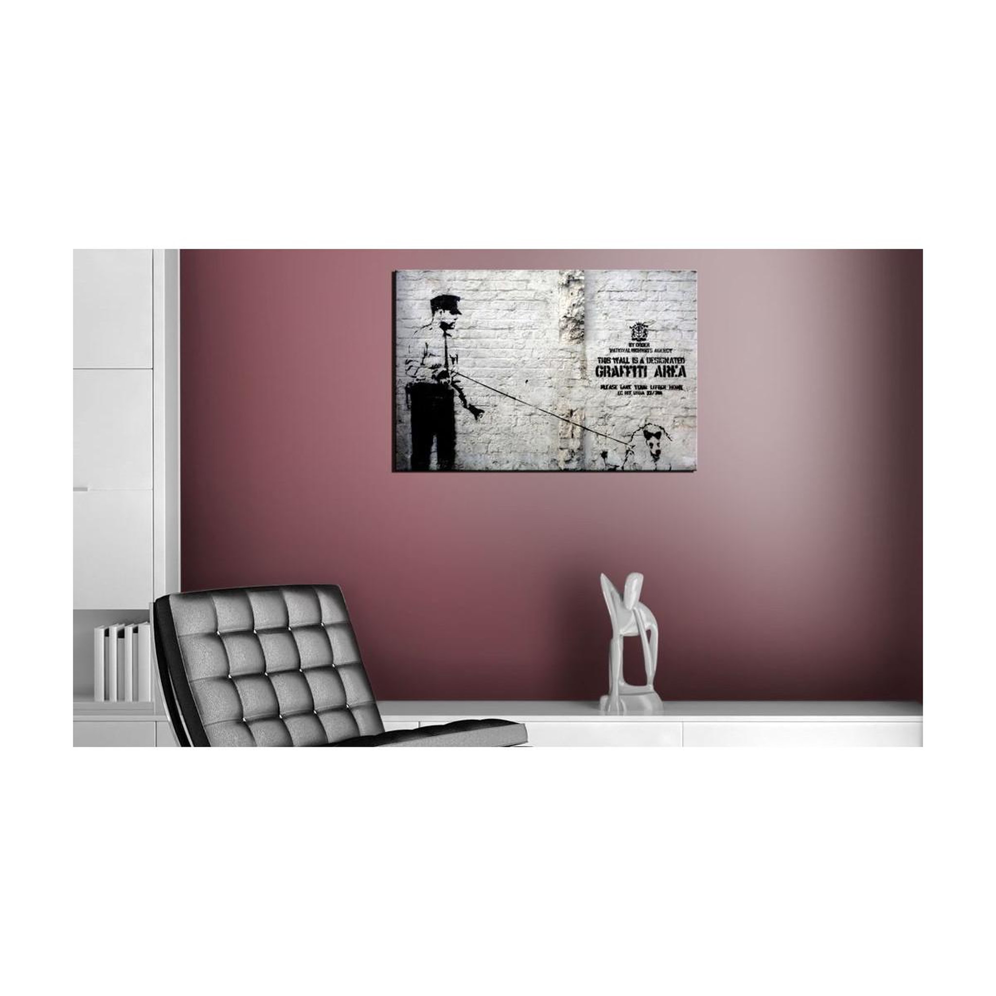Voir la diapositive 2 : Paris Prix Tableau  graffiti area police & a dog - banksy