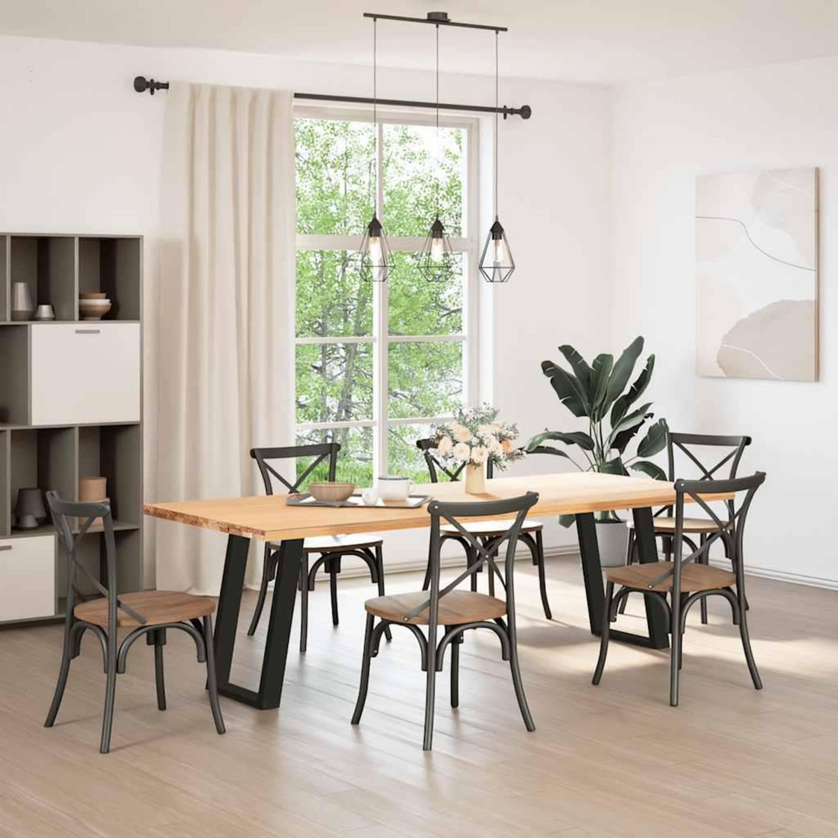 VIDAXL Pieds de table a manger forme de U 2 pcs noir 50x(72-73) cm