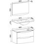 Voir la diapositive 4 : Ensemble meuble de salle de bain bloc 2 tiroirs avec vasque encastrée et miroir L80 cm HAPPY