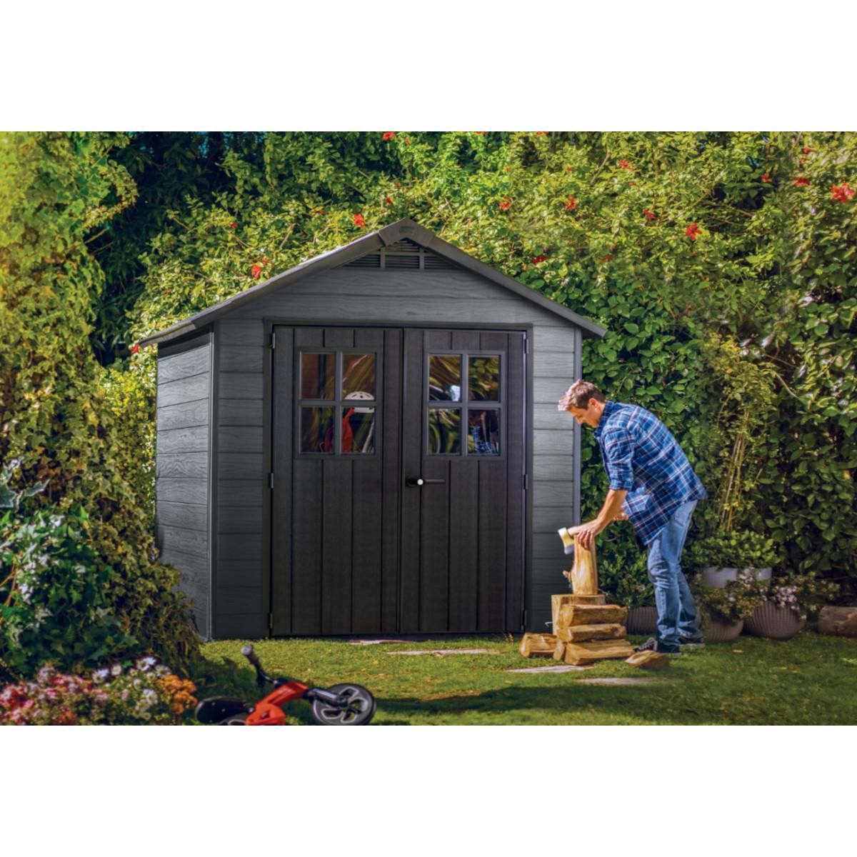 Keter Abri jardin résine - woodium 757 - 5,1 m2 -  gris anthracite - 12-634436