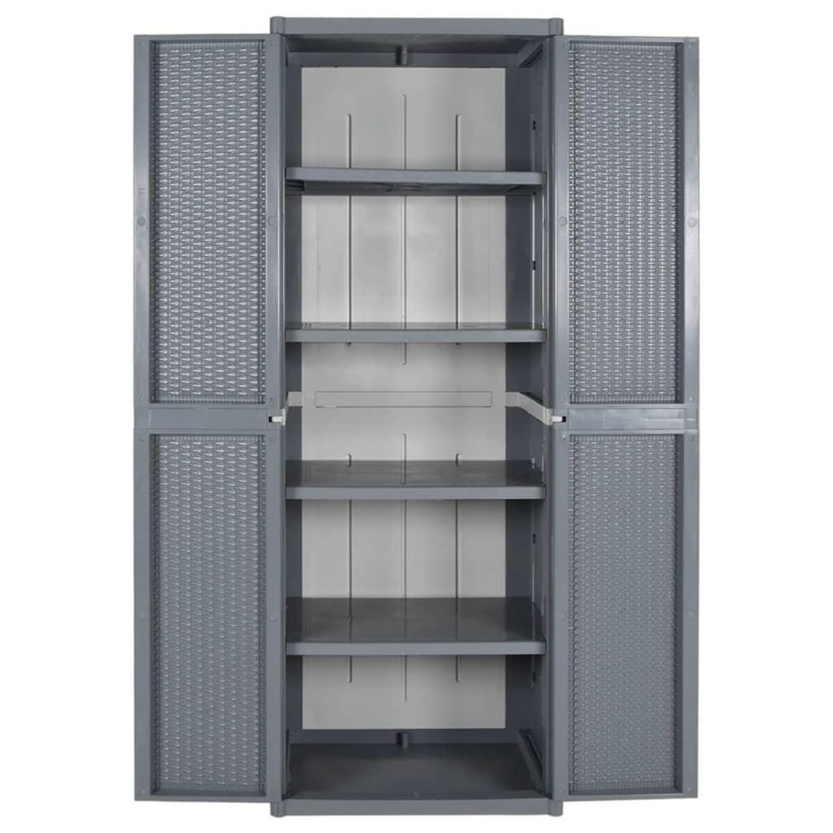 VIDAXL Armoire de rangement de jardin gris 65x45x172 cm PP rotin