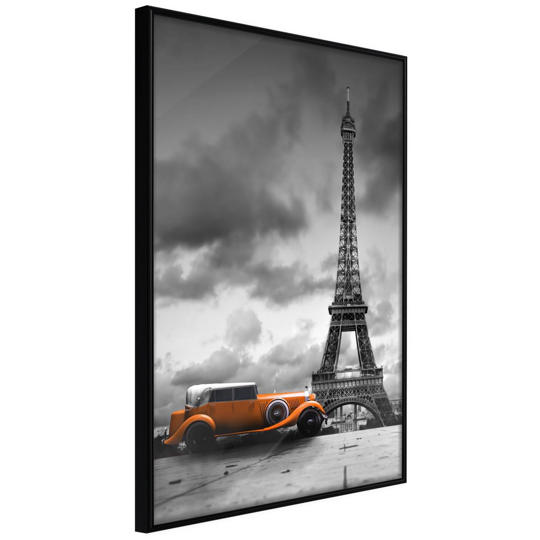 Paris Prix Affiche murale encadrée  under the eiffel tower. Coloris disponibles : Jaune, Noir