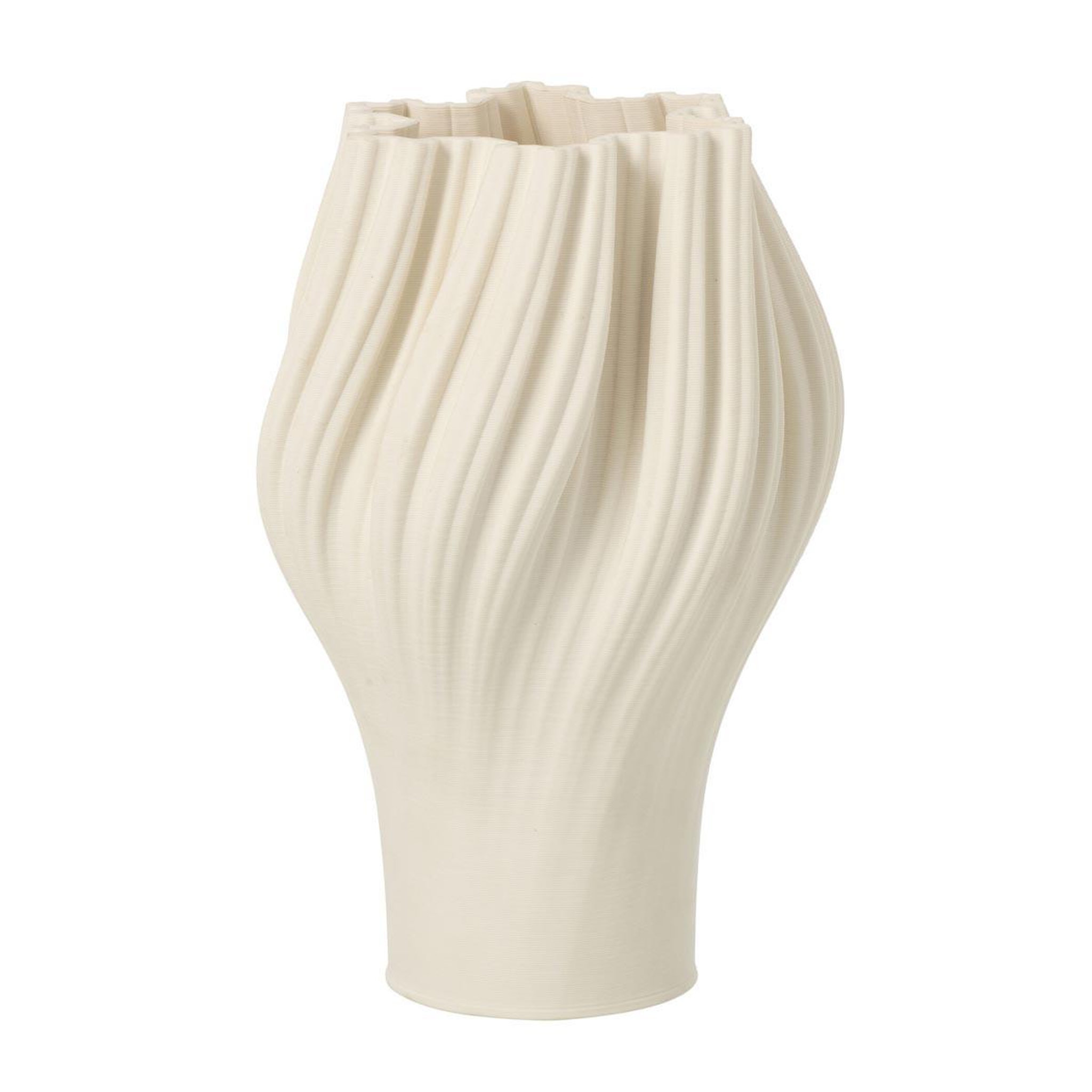 J-LINE Vase design en porcelaine  corolle  30cm blanc