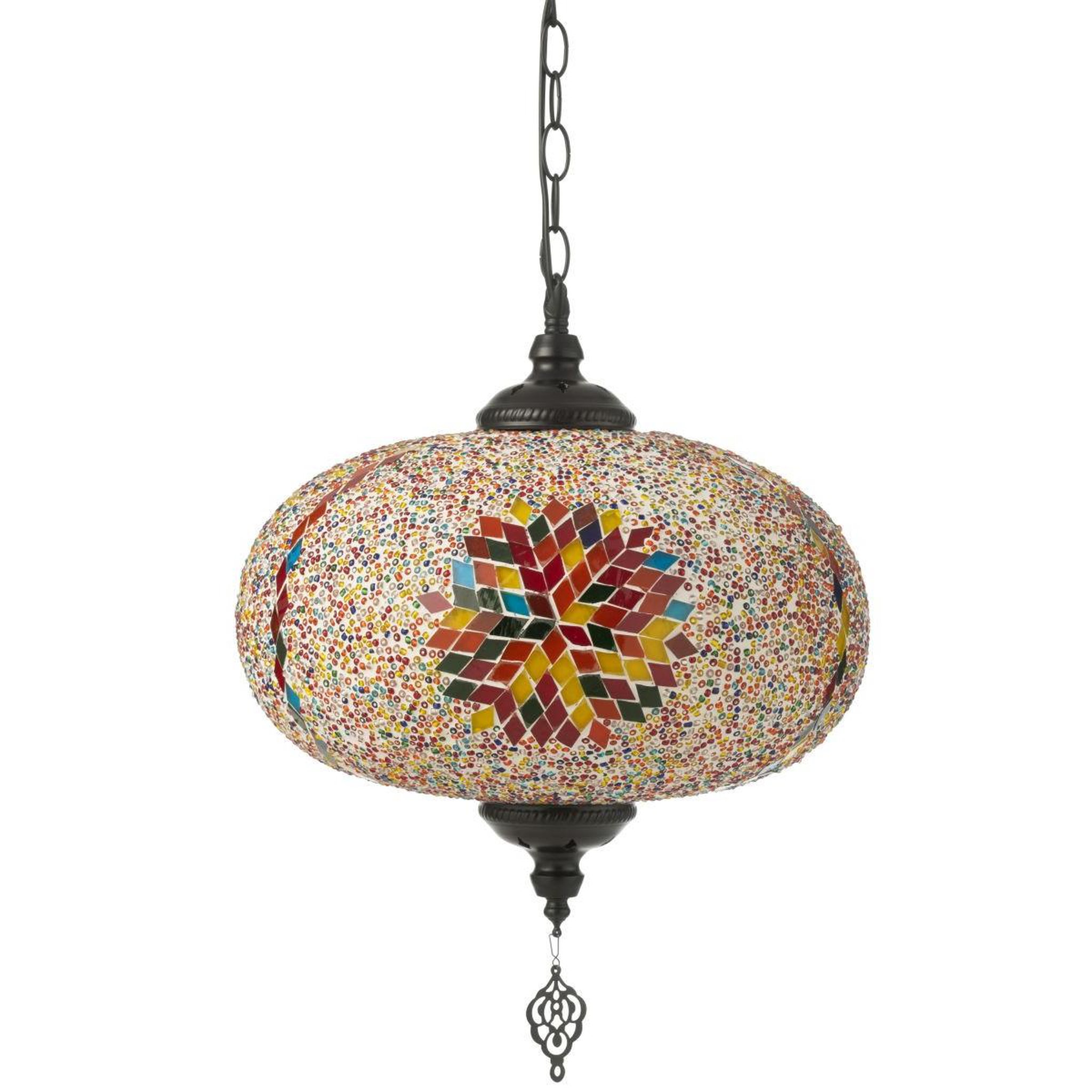 Voir la diapositive 2 : J-LINE Lampe Suspension Mosaïque  Neal  30cm Multicolore