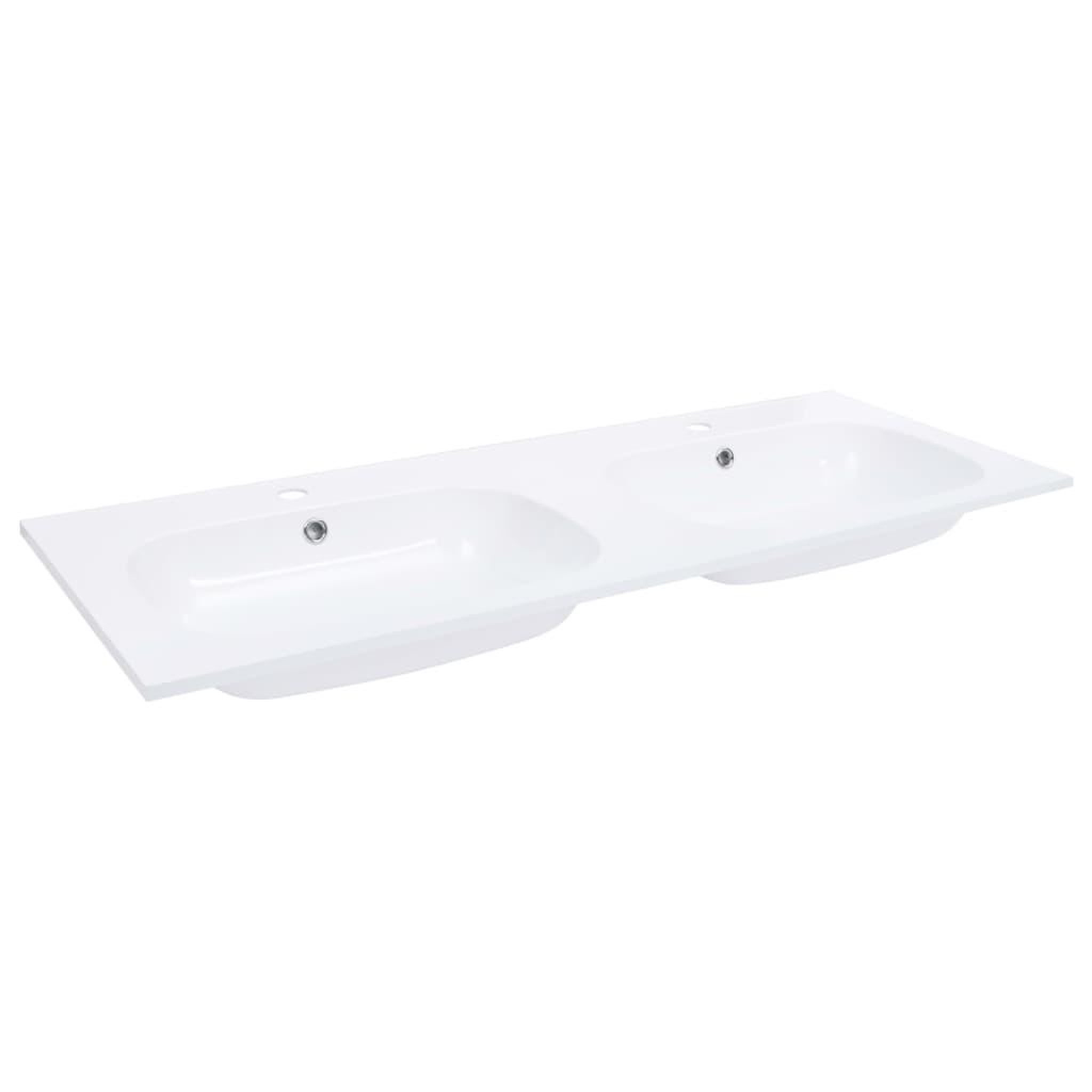Voir la diapositive 2 : VIDAXL Lavabo double encastre 1205x460x145 mm SMC Blanc