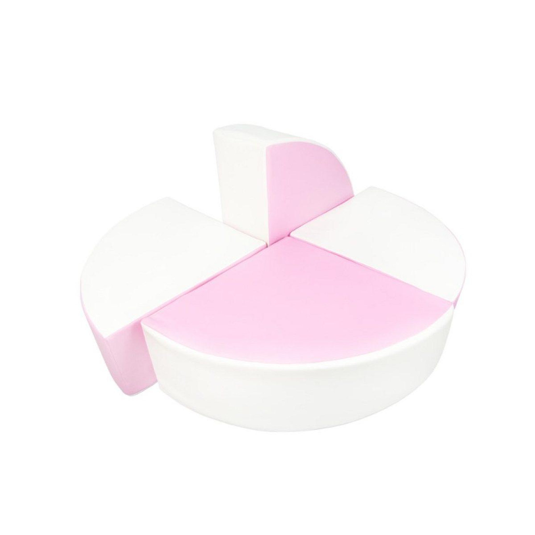 VELINDA Set de 4 blocs en mousse blanc rose pastel