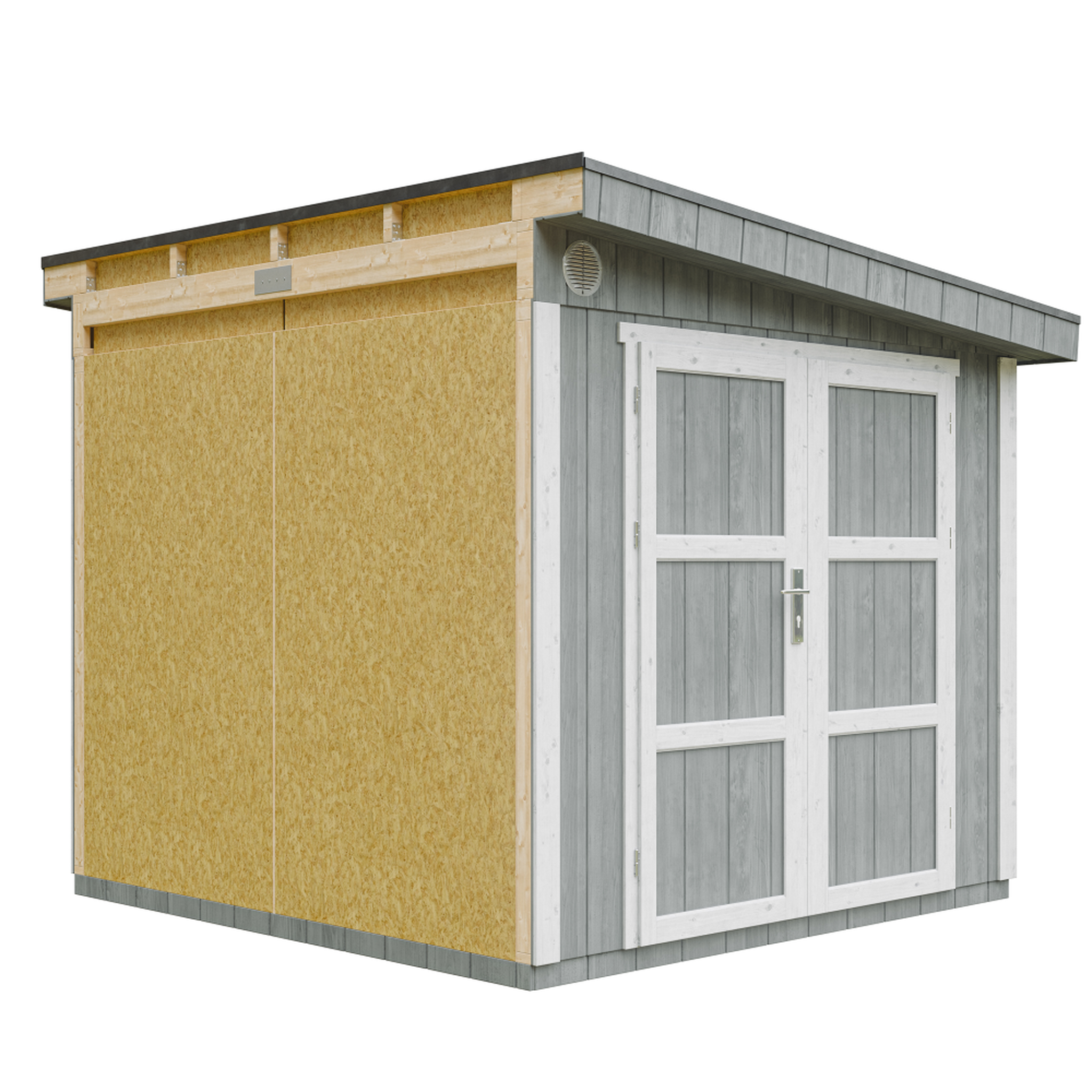 Voir la diapositive 1 : TIMBELA Abri de jardin qualité premium 5,9 m² - h231x248x294 cm avec plancher et paroi latérale m938