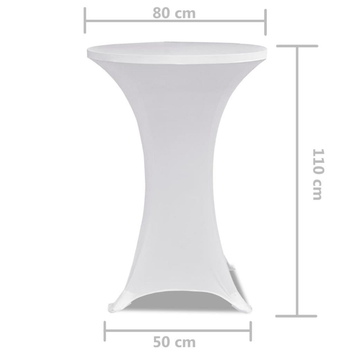 VIDAXL Housses elastiques de table Ø 80 cm Blanc 2 pcs