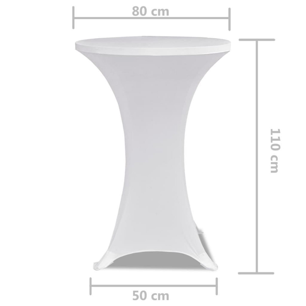 VIDAXL Housses elastiques de table Ø 80 cm Blanc 2 pcs