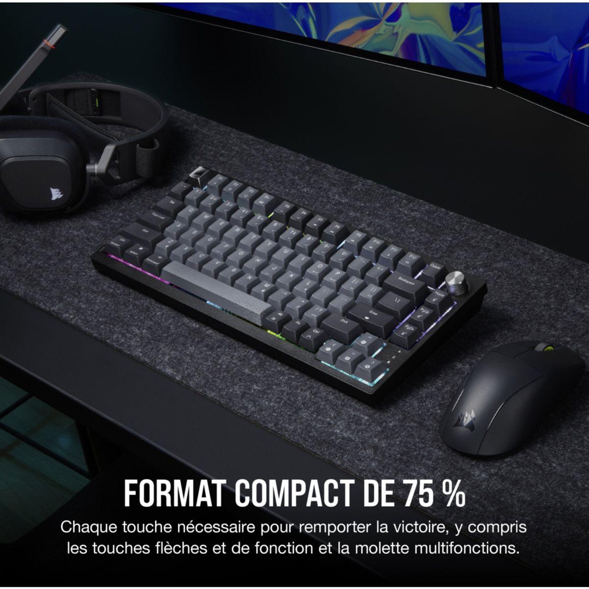 Voir la diapositive 3 : Corsair Clavier gamer sans fil k65 plus wireless