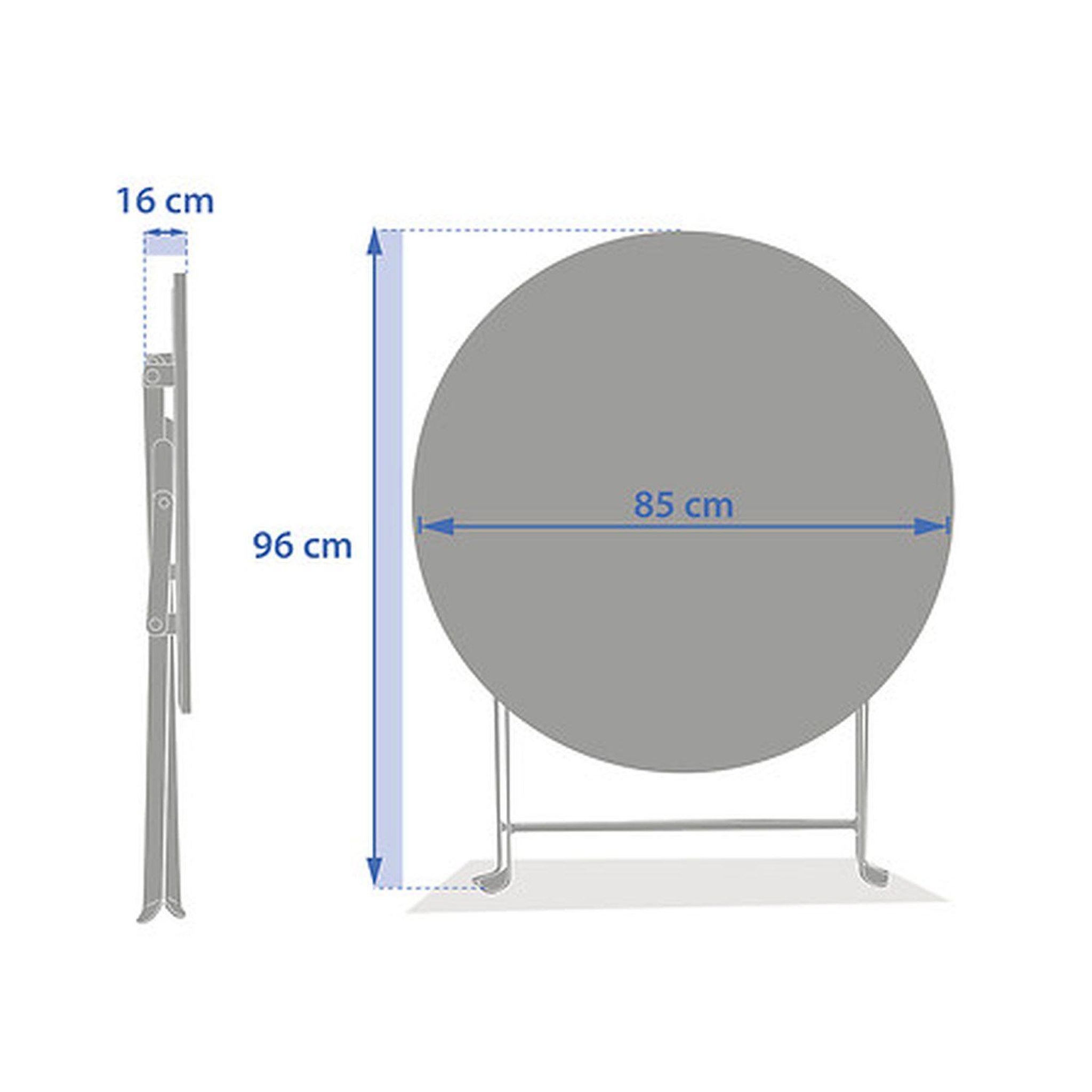 Voir la diapositive 4 : HESPERIDE Table de jardin pliante ronde 4 places GREENSBORO - Vert olive