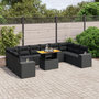 Voir la diapositive 1 : VIDAXL Salon de jardin 11 pcs avec coussins noir resine tressee