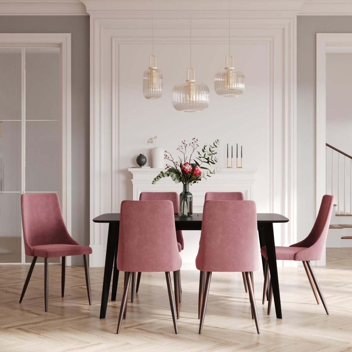 Rendez vous déco Lot de 2 chaises en velours gris - Vinni