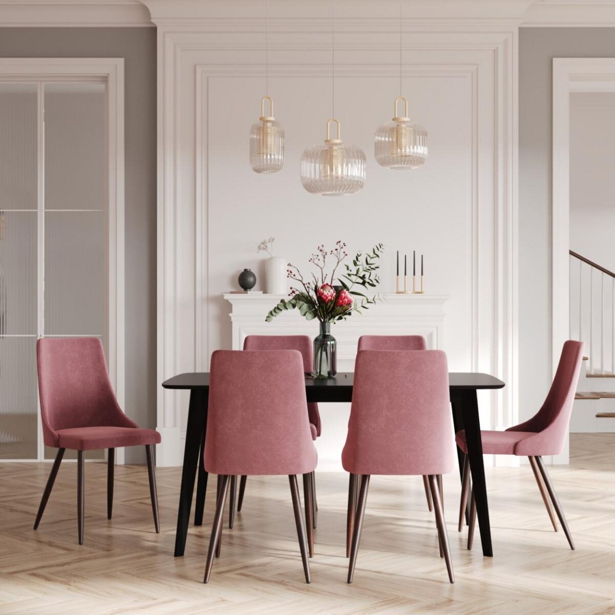 Rendez vous déco Lot de 2 chaises en velours gris - Vinni
