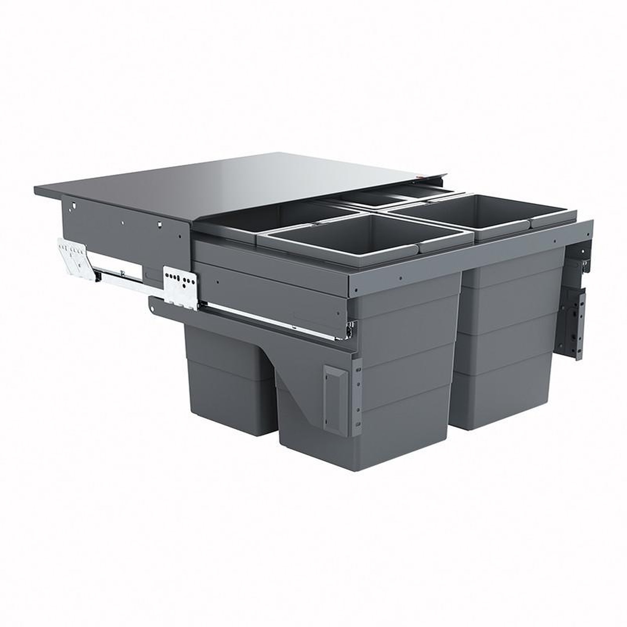 HAILO Poubelle de cuisine tri sélectif 4 bacs encastrable 52l (4x13l) hailo as cargo 600
