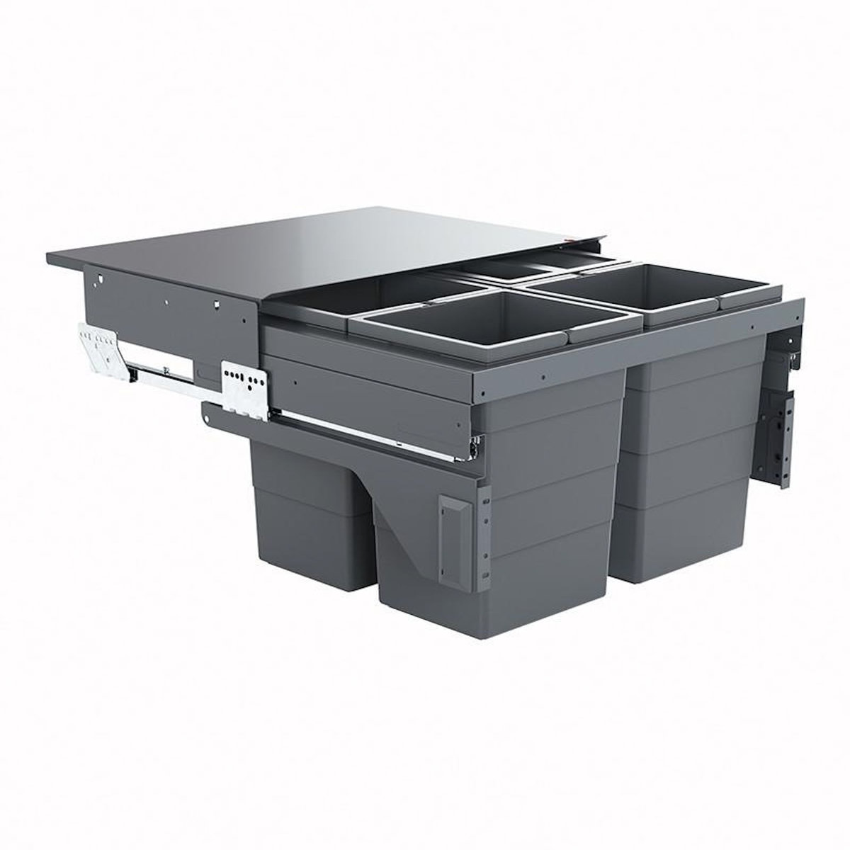 HAILO Poubelle de cuisine tri sélectif 4 bacs encastrable 52L (4x13L) Hailo AS Cargo 600