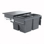 Voir la diapositive 1 : HAILO Poubelle de cuisine tri sélectif 4 bacs encastrable 52L (4x13L) Hailo AS Cargo 600