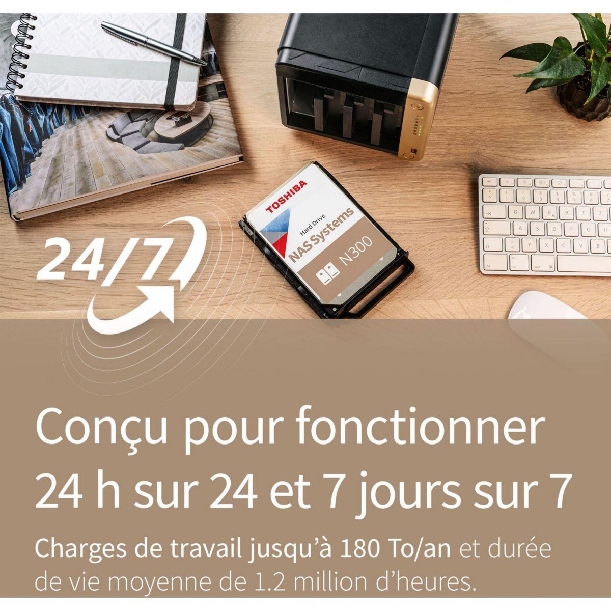 Toshiba Disque dur interne N300 8To NAS 512Mo