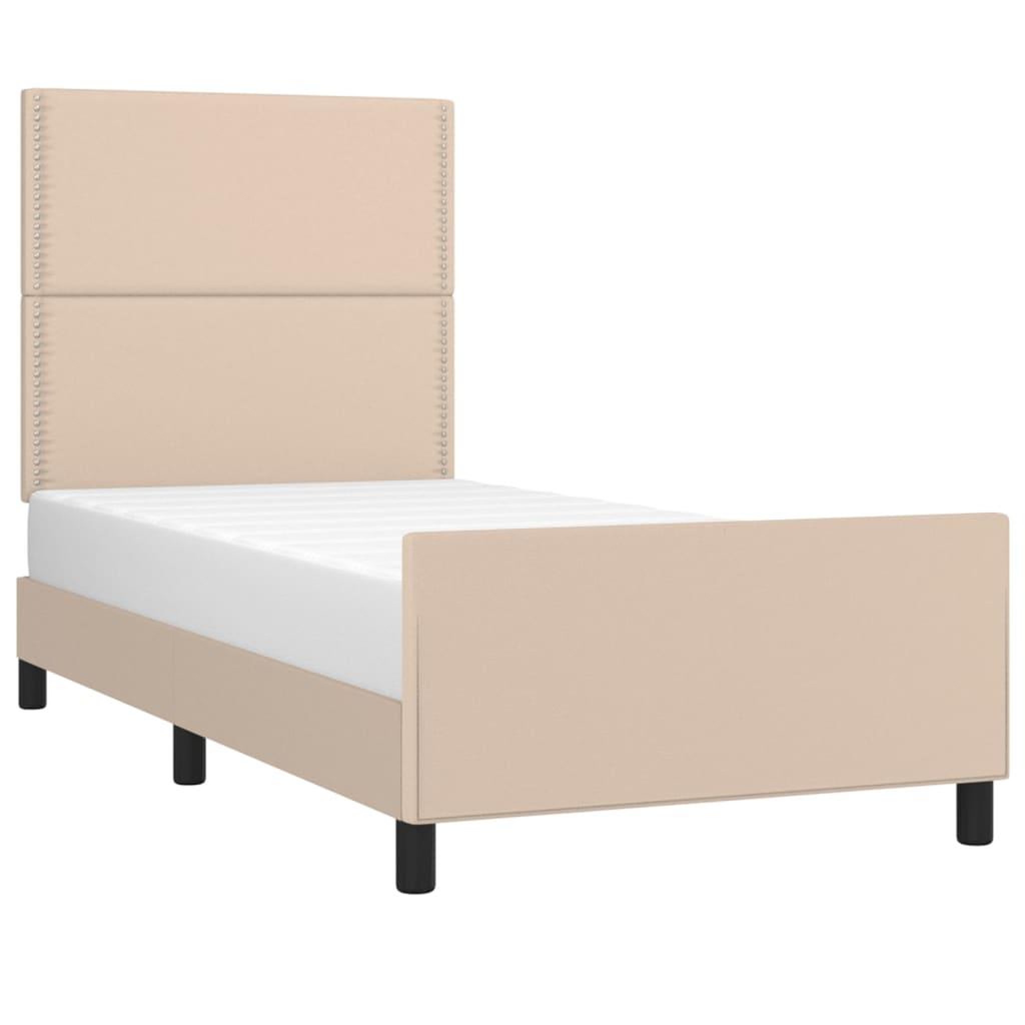 Voir la diapositive 3 : VIDAXL Cadre de lit sans matelas cappuccino 100x200 cm similicuir