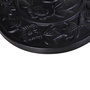 Voir la diapositive 5 : OUTSUNNY Pied de parasol base de lestage parasol demi-cercle résine imitation fonte motif fleur 50L x 31l x 32H cm