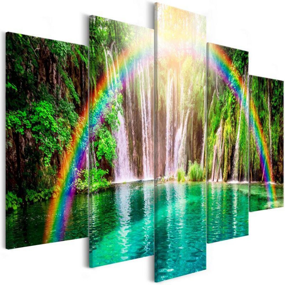 Paris Prix Tableau Imprimé  Rainbow Time 5 Panneaux Wide  100x225cm