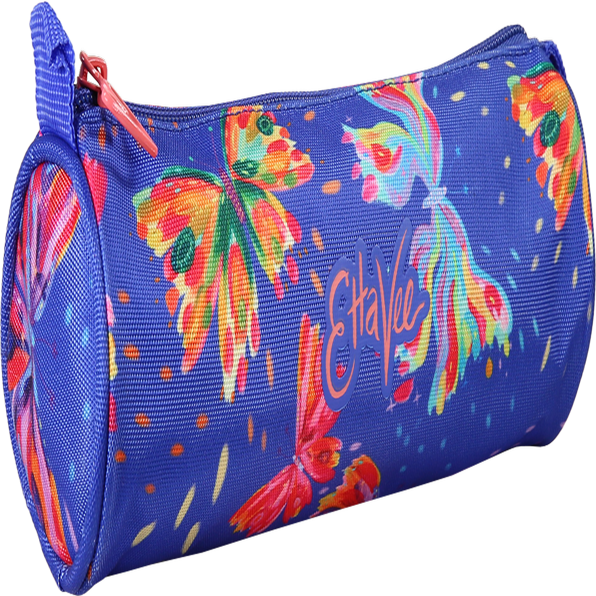 Voir la diapositive 2 : Bagtrotter Ettavee - Trousse scolaire ronde Fly With Me - Fille - Bleu multicolore Papillon - 1 compartiment