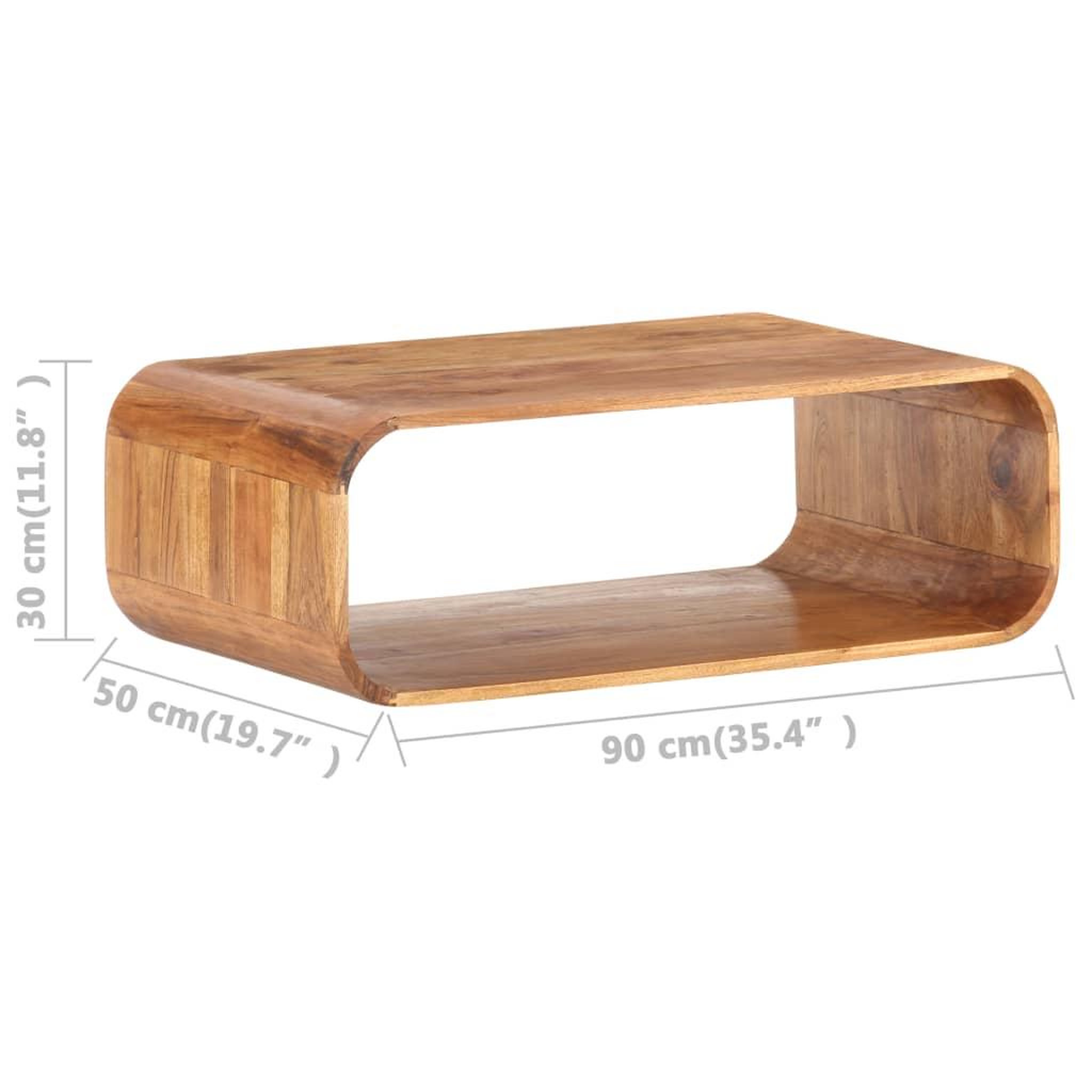 Voir la diapositive 6 : VIDAXL Table basse 90x50x30 cm bois d'acacia massif