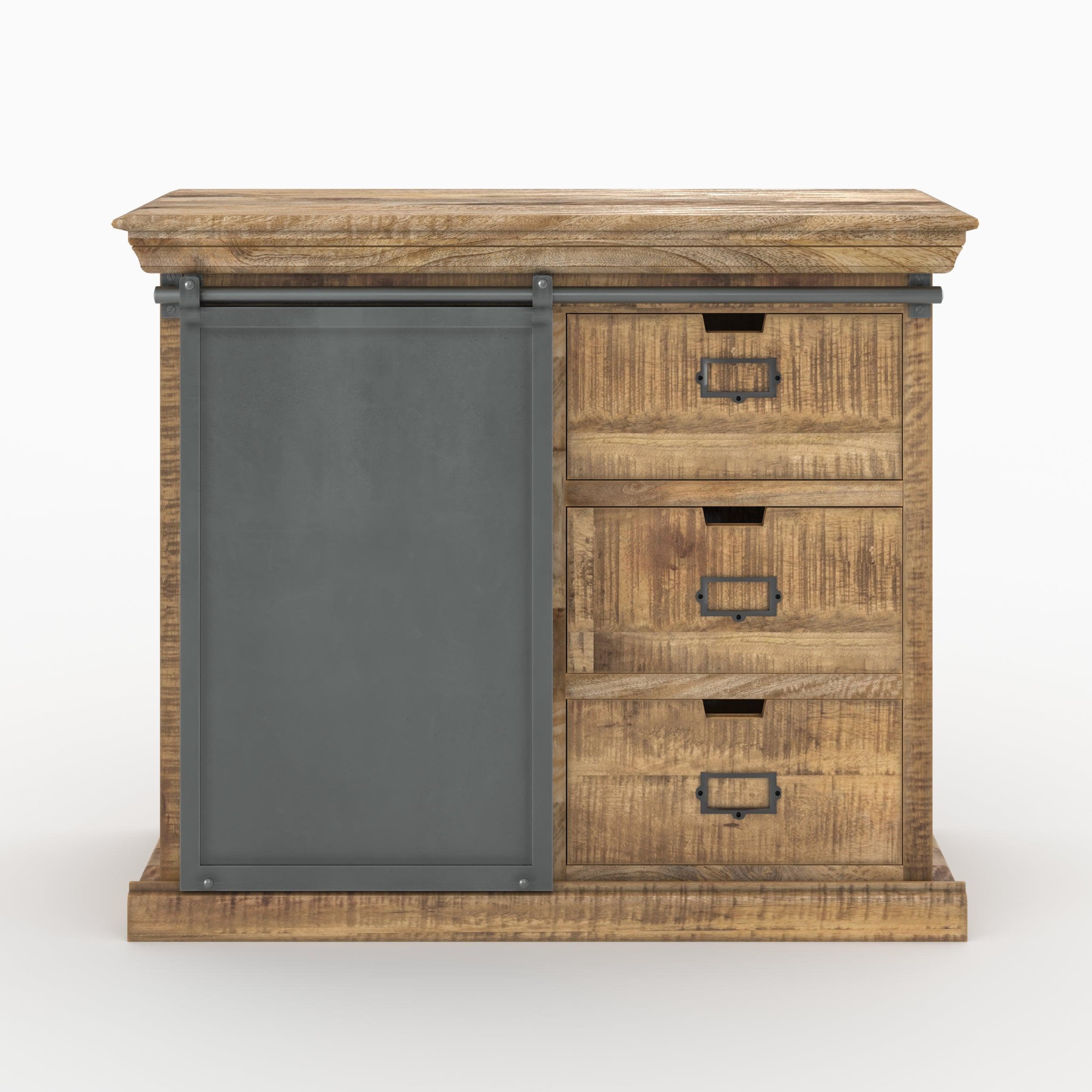 Voir la diapositive 2 : MAISON PAVANE Ensemble 2 buffets moyen et petit en bois de manguier massif-tabuk