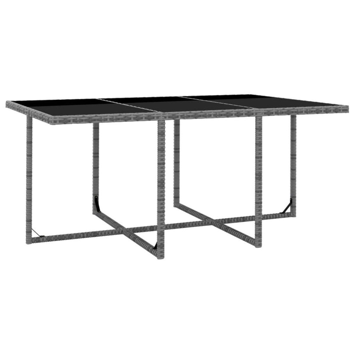 VIDAXL Salon de jardin 11 pcs avec coussins Resine tressee Gris