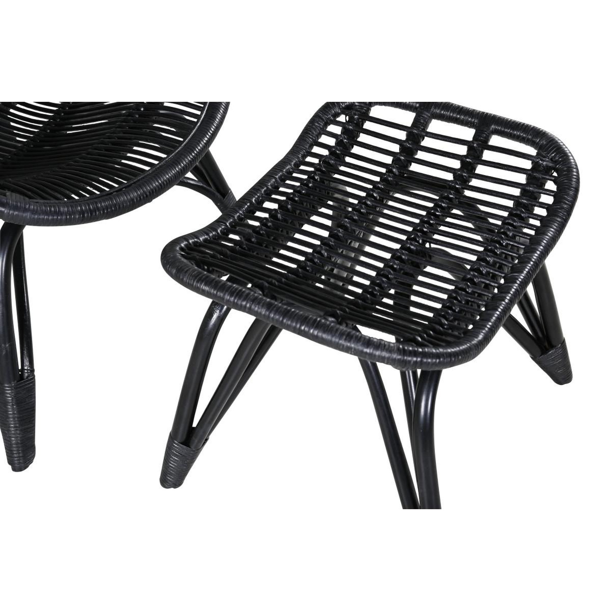 Voir la diapositive 5 : Paris Prix Fauteuil de jardin & repose-pieds  ella  98cm noir