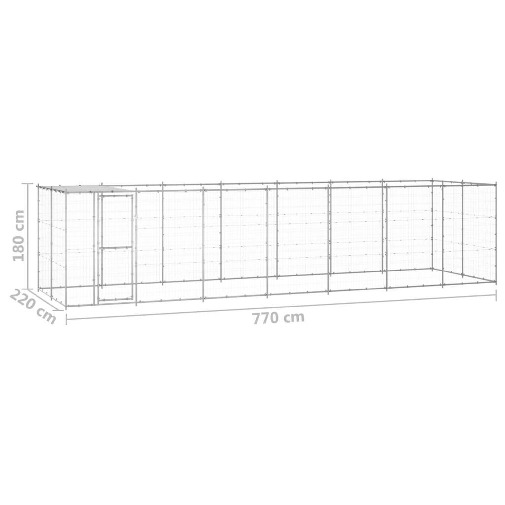 Voir la diapositive 6 : VIDAXL Chenil exterieur Acier galvanise avec toit 16,94 m²