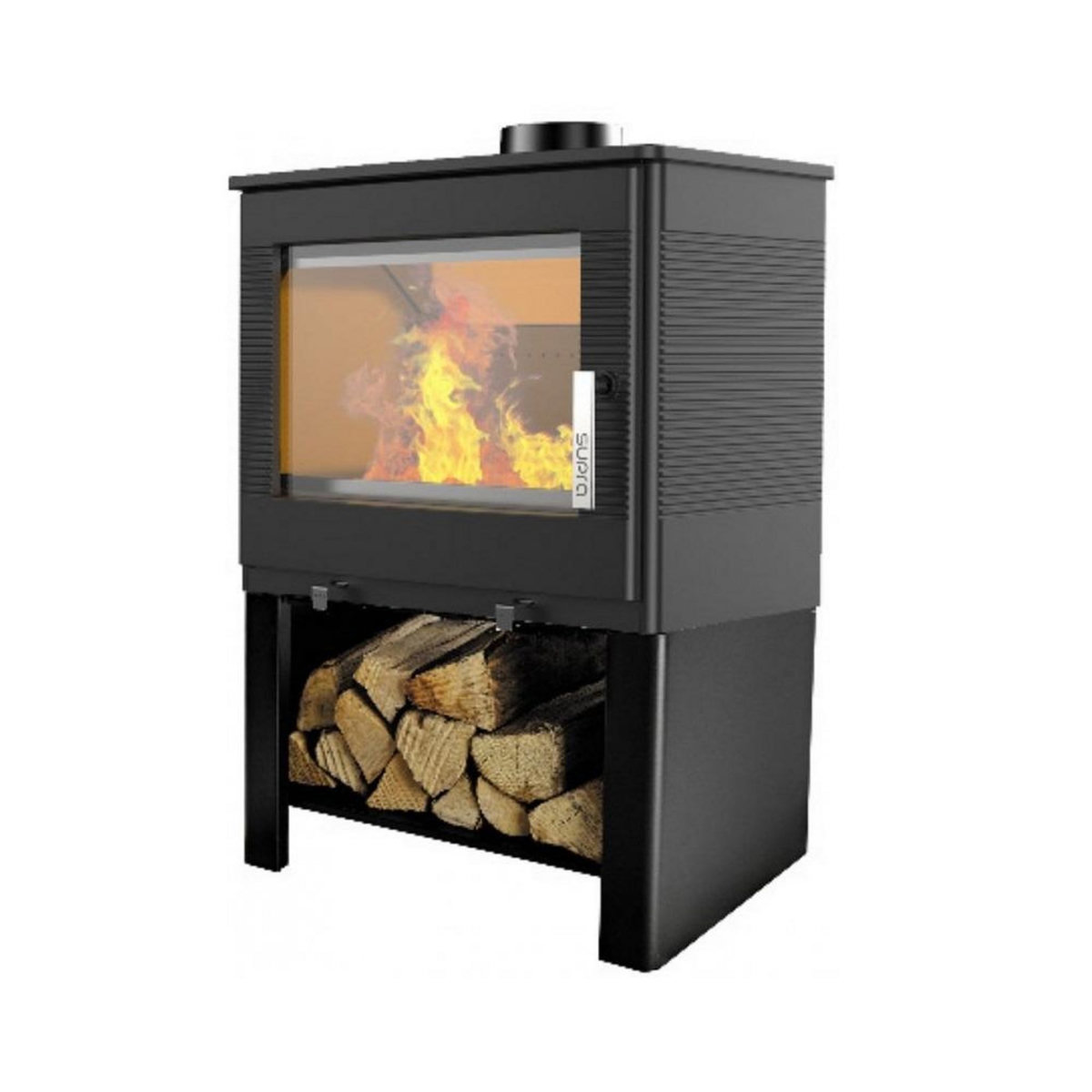 Supra Poêle à bois fonte étanche 8.7kw, odélya bûcher, noir - FR9016150B