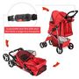 Voir la diapositive 4 : PAWHUT Poussette buggy pour chiens 75L x 46l x 94H cm pliable imperméable tissu 600D Oxford 4 roues rouge