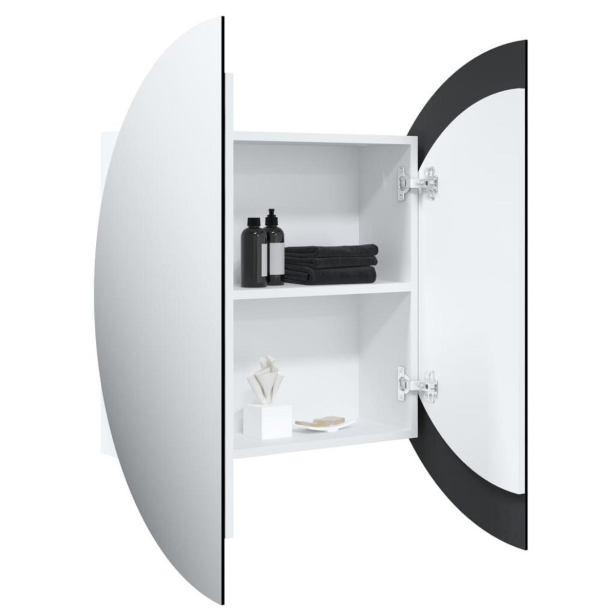 VIDAXL Armoire de salle de bain miroir rond et LED Blanc 54x54x17,5 cm