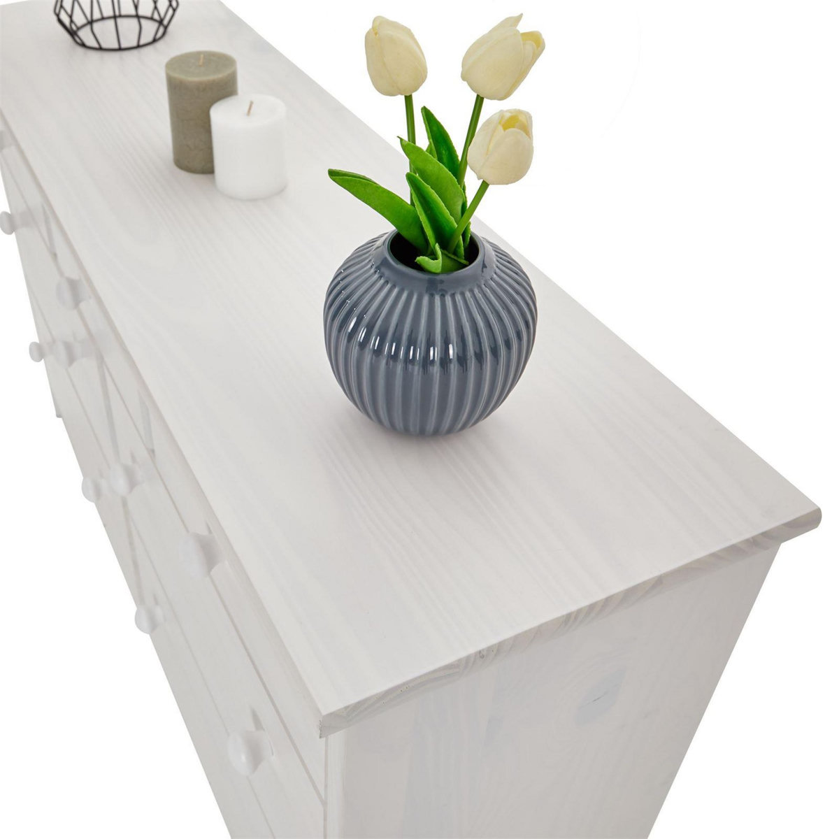 IDIMEX Commode en pin RONDO, 3+4 tiroirs