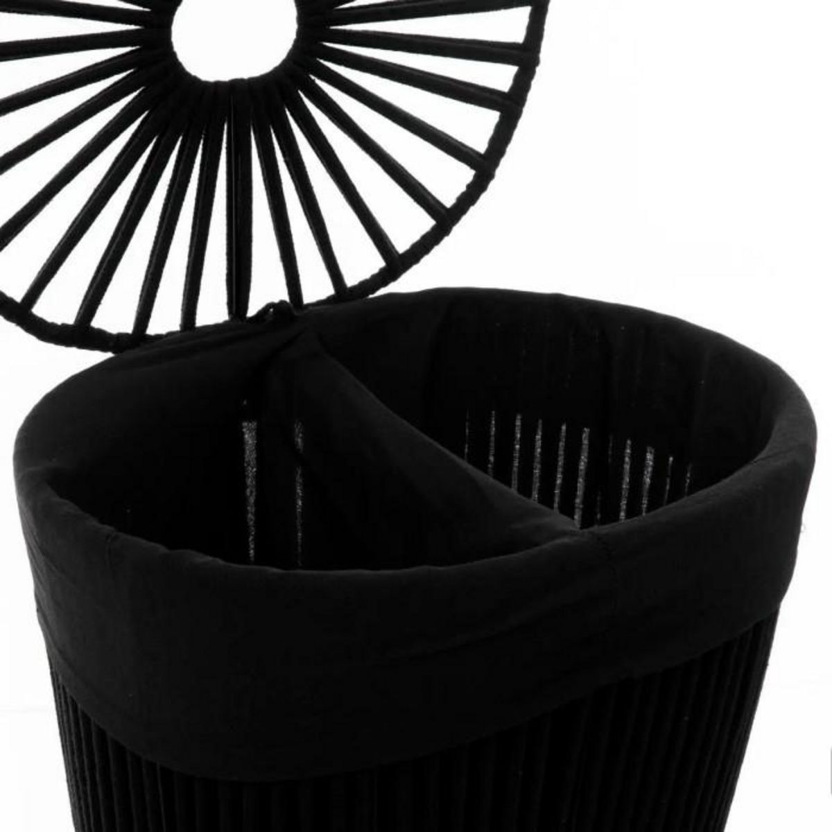 FIVE Panier à Linge Double  Manille  40L Noir