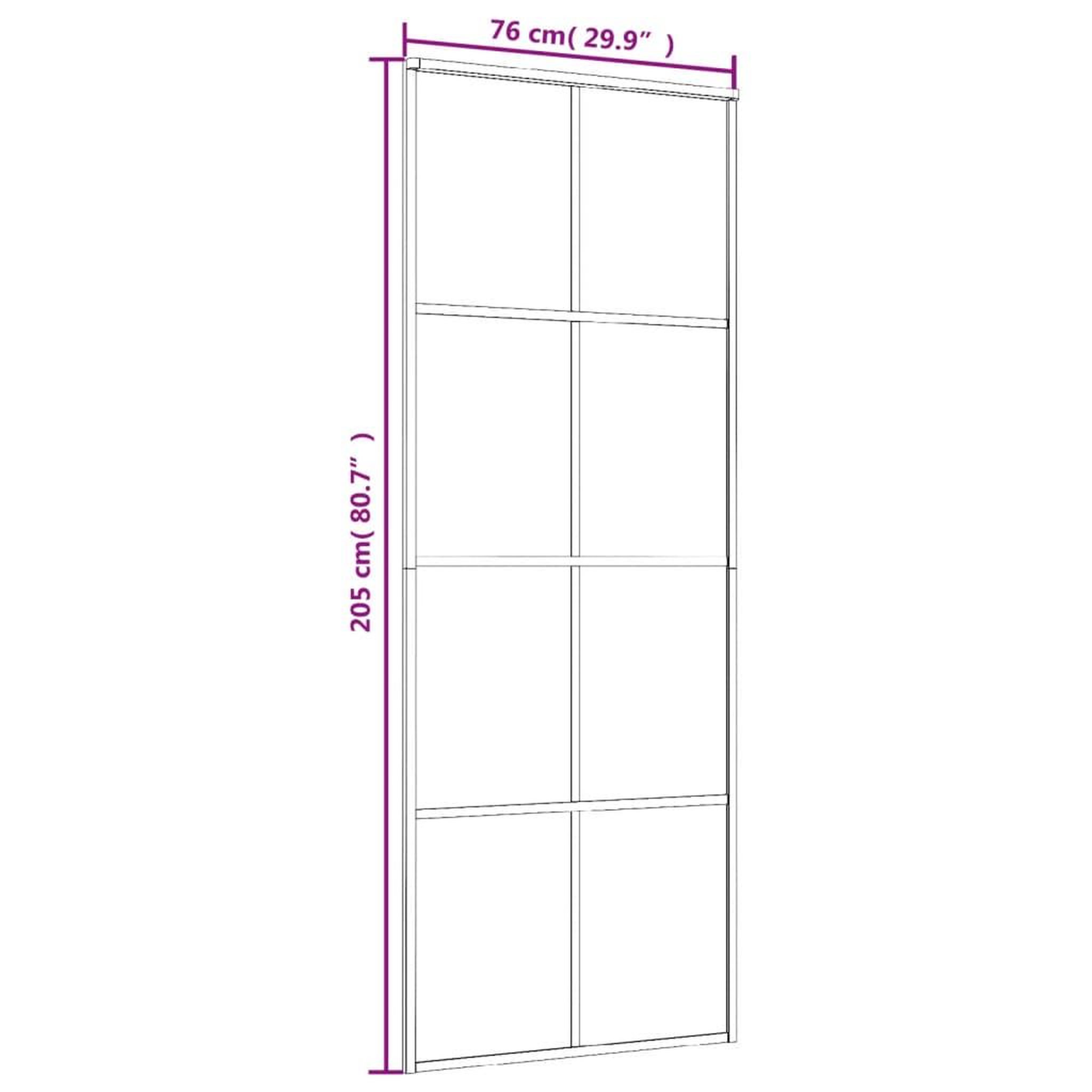 Voir la diapositive 6 : VIDAXL Porte coulissante Verre ESG depoli et aluminium 76x205 cm Blanc